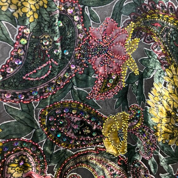 Heidi Abra Night Garden Burnout Silk Velvet Fringe Poncho One Size Whimsigoth - Picture 9 of 13